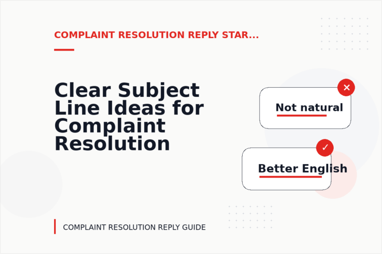 Clear Subject Line Ideas for Complaint Resolution Replys Clear Subject Line Ideas for Complaint Resolution Replys