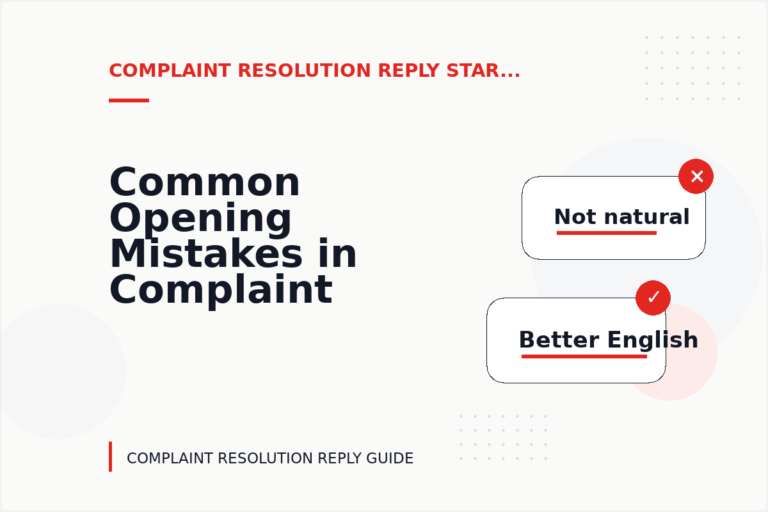 Common Opening Mistakes in Complaint Resolution Replys