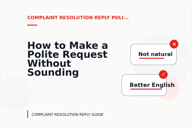 How to Make a Polite Request Without Sounding Demanding in Complaint Resolution Reply English