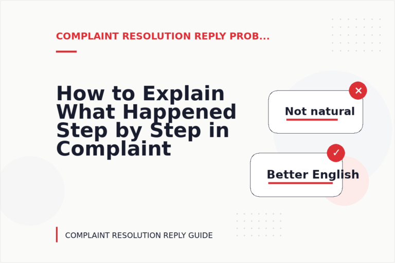 How to Explain What Happened Step by Step in Complaint Resolution Reply English How to Explain What Happened Step by Step in Complaint Resolution Reply English