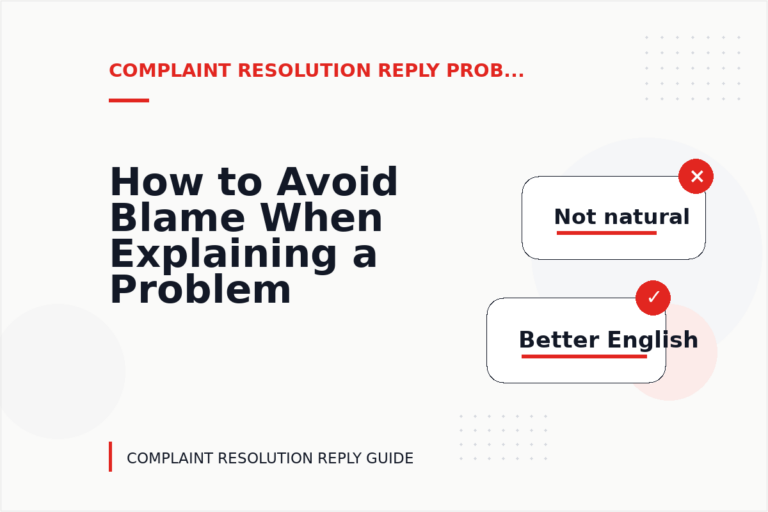 How to Avoid Blame When Explaining a Problem in Complaint Resolution Reply English How to Avoid Blame When Explaining a Problem in Complaint Resolution Reply English