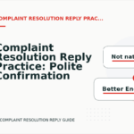 Complaint Resolution Reply Practice: Polite Confirmation Examples