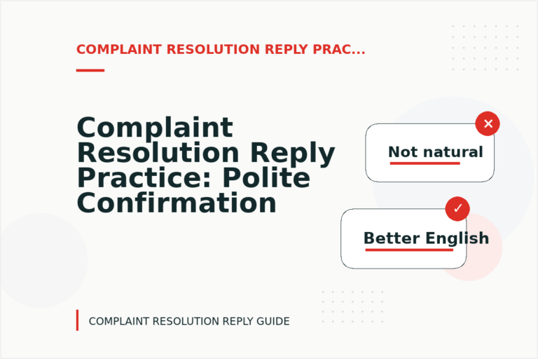 Complaint Resolution Reply Practice: Polite Confirmation Examples Complaint Resolution Reply Practice: Polite Confirmation Examples