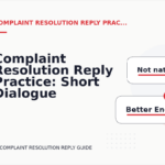 Complaint Resolution Reply Practice: Short Dialogue Examples