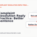 Complaint Resolution Reply Practice: Better Sentence Choices