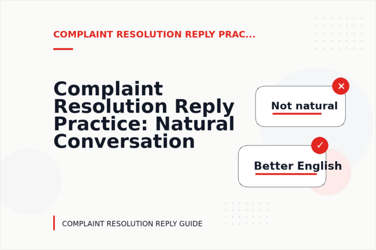 Complaint Resolution Reply Practice: Natural Conversation Lines