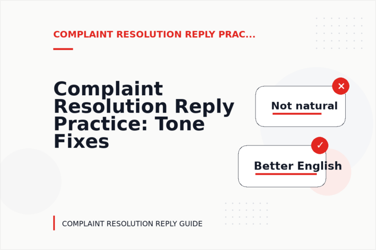 Complaint Resolution Reply Practice: Tone Fixes for Real Situations